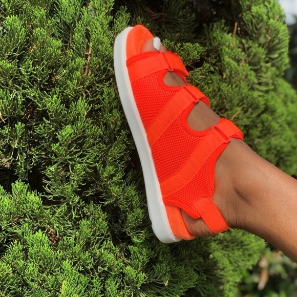 BAMBOO Shoes - Women's Bright Orange Mesh Sandals